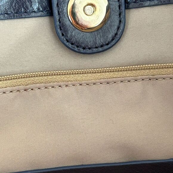 Cole Haan crackled leather navy tote bag - Picture 9 of 13